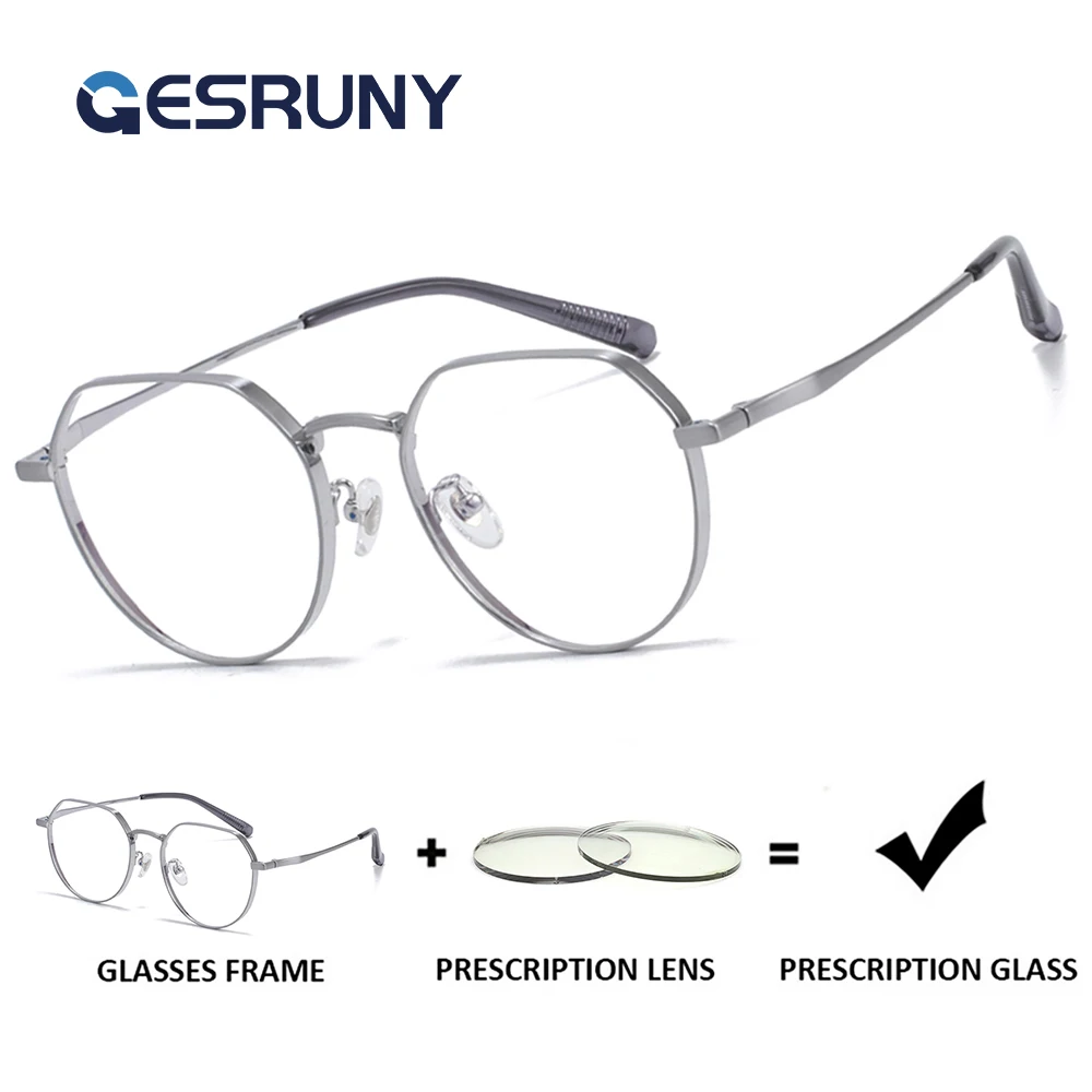Gesruny Metal Titanium Prescription Eyeglasses Polygon Progressive Optical Glasses For Women Anti-Blue Light Myopia Eyewear
Gesruny Metal Titanium Prescription Eyeglasses Polygon Progressive Optical Glasses For Women Anti-Blue Light Myopia Eyewear