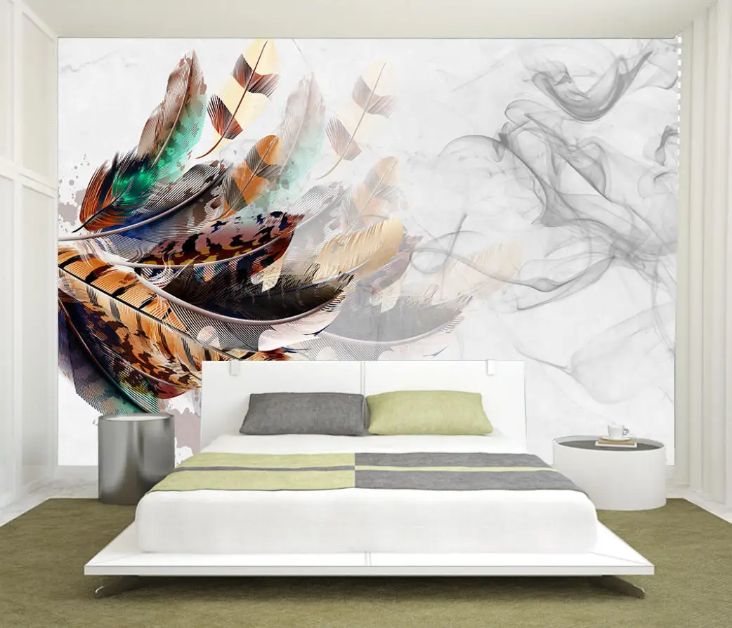 Custom mural HD Hand painted watercolor feather marble wallpaper for living room background wall decoration painting wallpaper
Custom mural HD Hand painted watercolor feather marble wallpaper for living room background wall decoration painting wallpaper