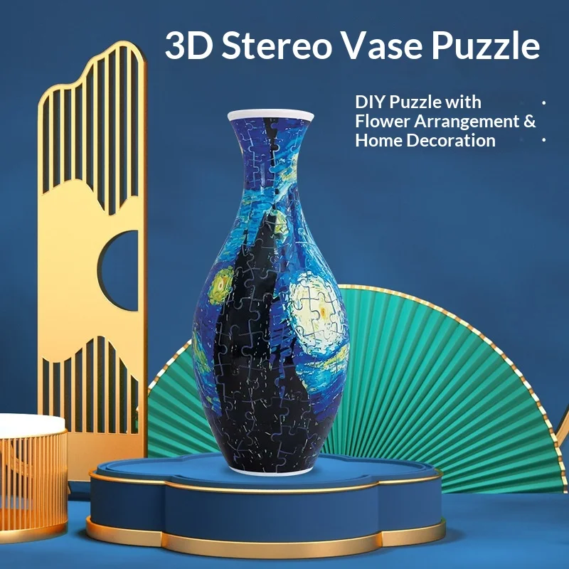 3D puzzle vase DIY ornament toy blue and white porcelain puzzle board flower arrangement decoration children's gift toy
3D puzzle vase DIY ornament toy blue and white porcelain puzzle board flower arrangement decoration children's gift toy