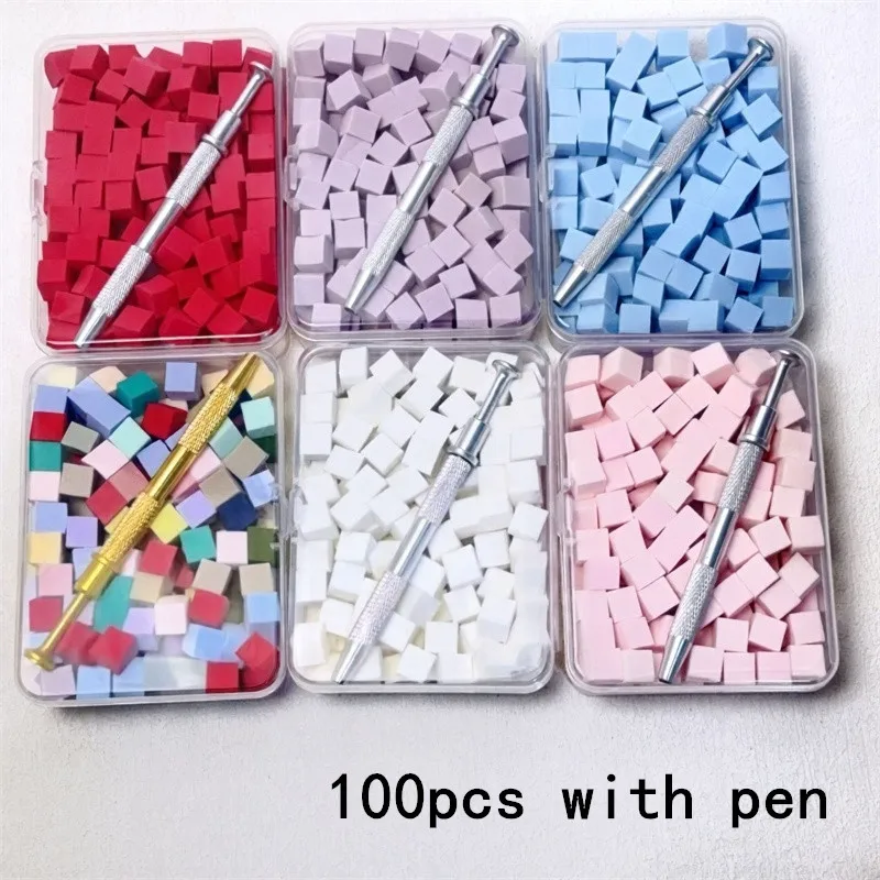 100pcs Gradient Sponge Brush With Pen For Nail Art, Gel Polish Brush, Glitter Powder, Manicure Accessory
100pcs Gradient Sponge Brush With Pen For Nail Art, Gel Polish Brush, Glitter Powder, Manicure Accessory 