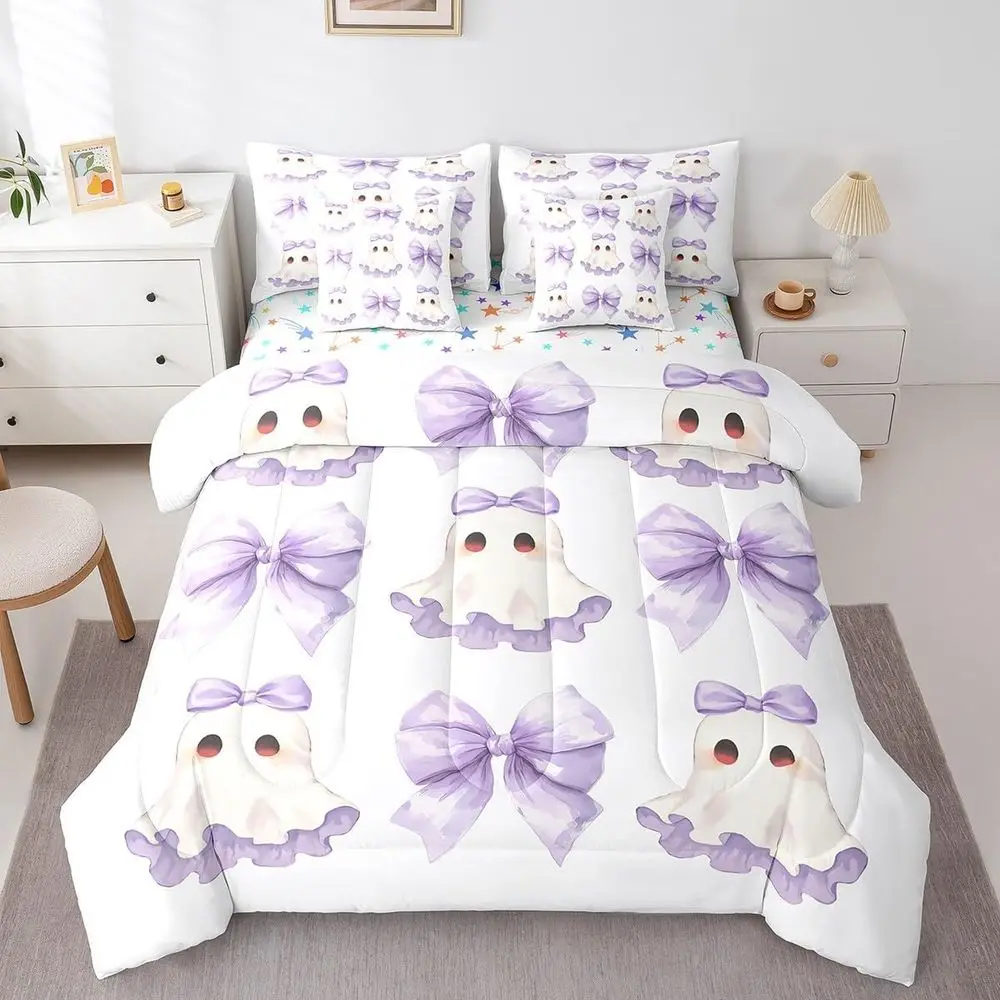 Spooky Gothic 7-Piece Queen Bedding Set with Bowknot, Comforter, and Sheet for Kids' Halloween Themed Bedroom
Spooky Gothic 7-Piece Queen Bedding Set with Bowknot, Comforter, and Sheet for Kids' Halloween Themed Bedroom