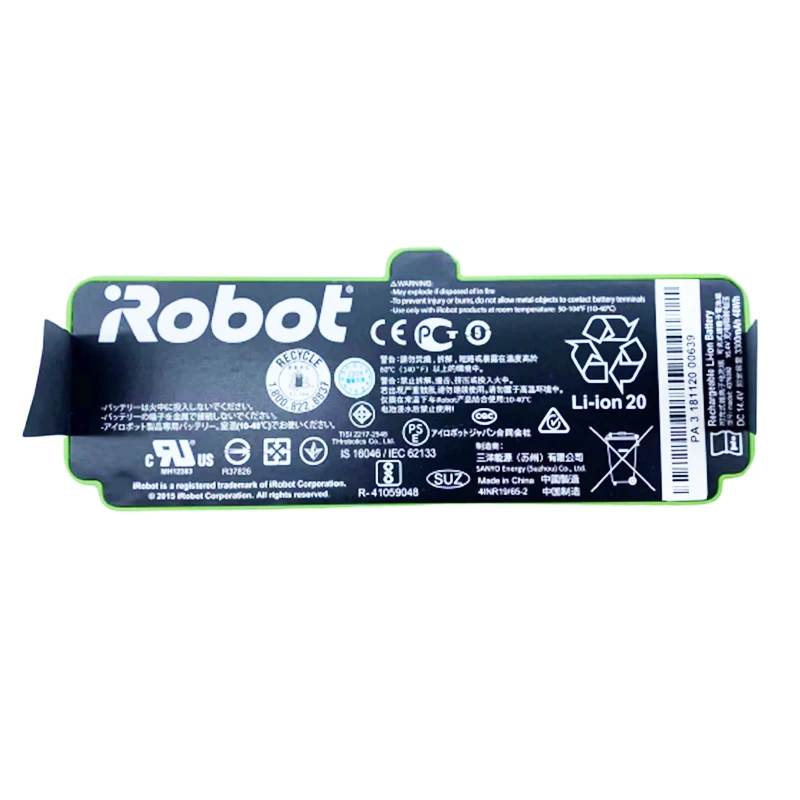 Оригинальный аккумулятор 14,4 В, 1800 мАч для iRobot Roomba, аккумулятор Roomba 500, 600, 700, 800 серии, пылесос iRobot roomba 620 770 580
Оригинальный аккумулятор 14,4 В, 1800 мАч для iRobot Roomba, аккумулятор Roomba 500, 600, 700, 800 серии, пылесос iRobot roomba 620 770 580