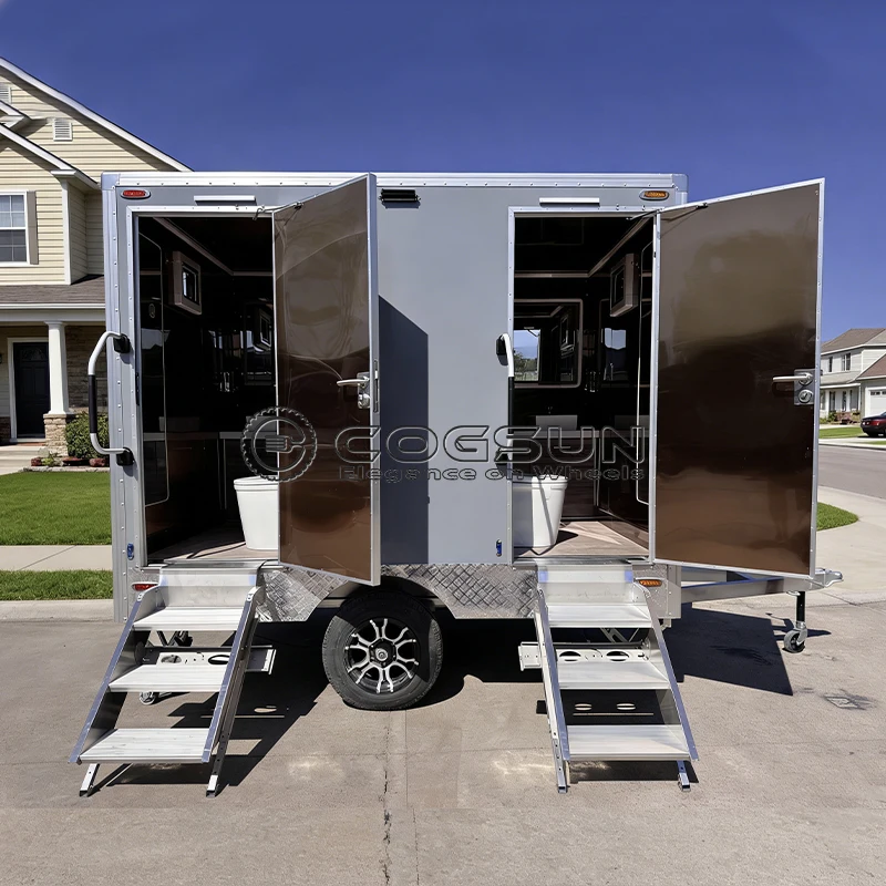 Cogsun Luxury VIP Portable Restroom Trailer with Full-Length Mirror and Makeup Station for High-End Weddings and Fashion Shows
Cogsun Luxury VIP Portable Restroom Trailer with Full-Length Mirror and Makeup Station for High-End Weddings and Fashion Shows