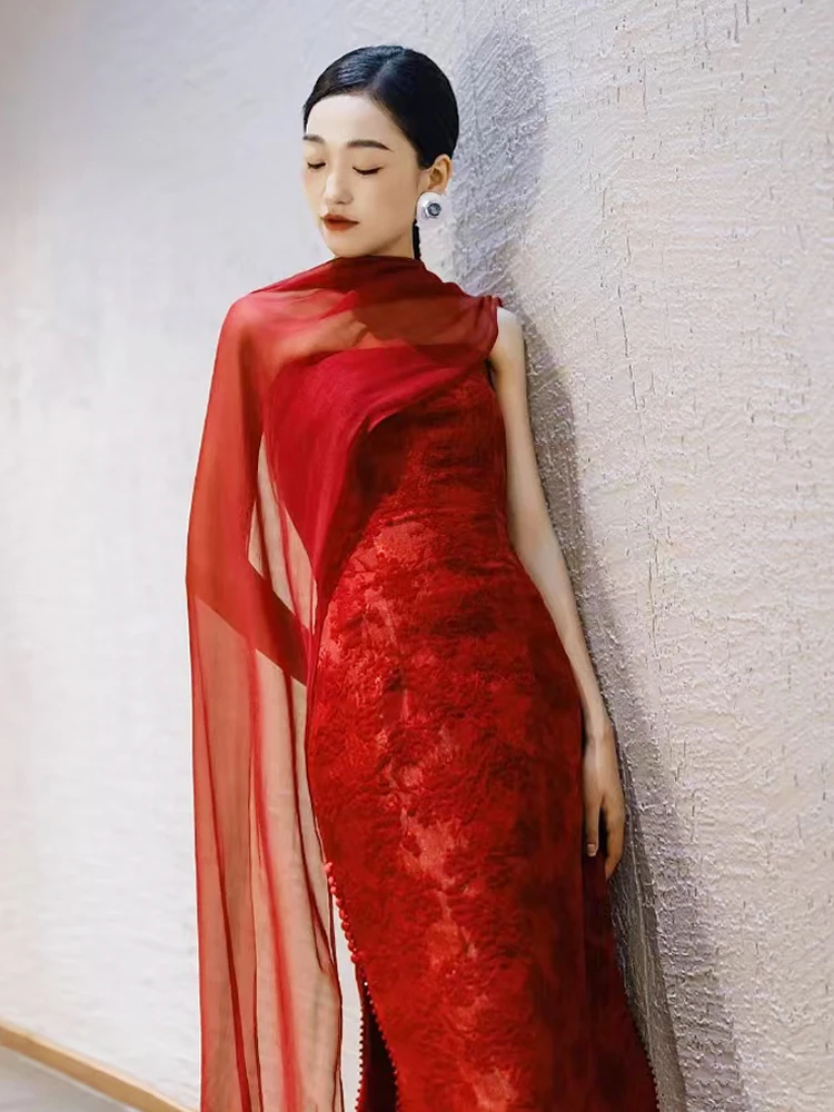 Red Wine Color Small ence Evening Gown 2025 Retro Slimming National Sle New Bride Thank You Dr Women's Wedding Cerem...
Red Wine Color Small ence Evening Gown 2025 Retro Slimming National Sle New Bride Thank You Dr Women's Wedding Cerem...