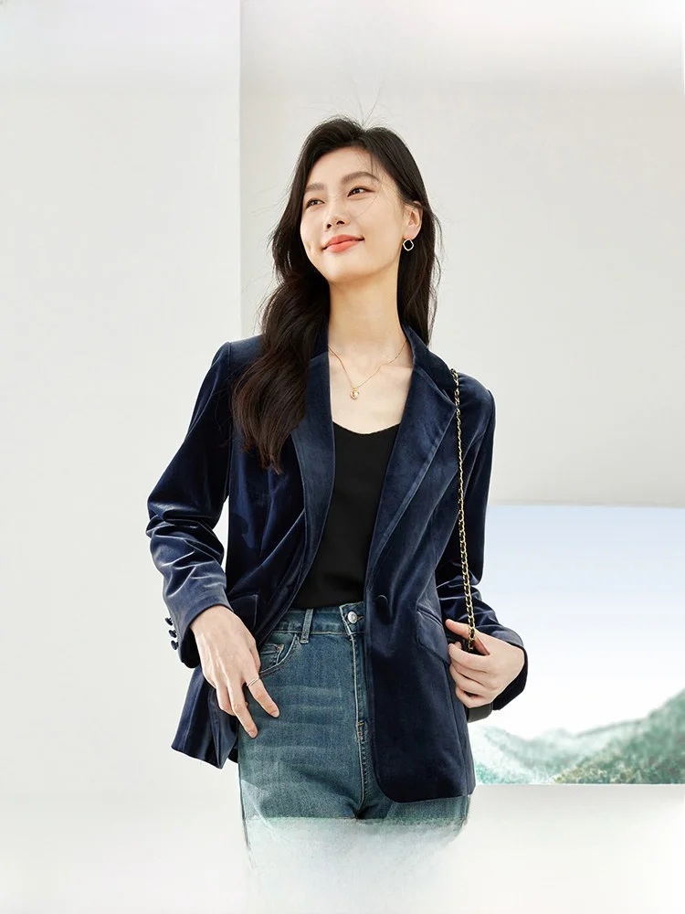 Blue Velvet Suit Jaet Women's Autumn Winter New Sle Profional Commute Ele Small West Coat Polyester Fiber Pure Color
Blue Velvet Suit Jaet Women's Autumn Winter New Sle Profional Commute Ele Small West Coat Polyester Fiber Pure Color