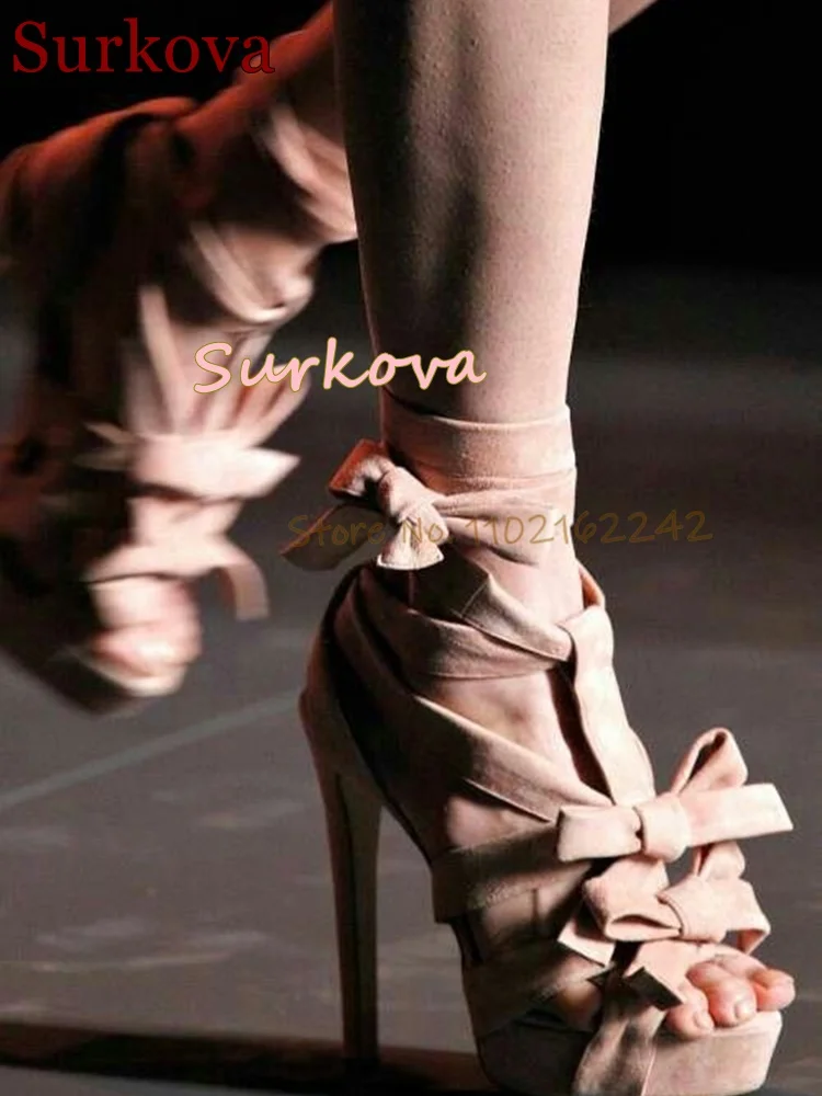 2025 New Bow Open Toe Thick-Soled High Heels Suede Super High Heel Cross-Strap Sandals Sexy Dress Elegant Women'S Shoes Summer
2025 New Bow Open Toe Thick-Soled High Heels Suede Super High Heel Cross-Strap Sandals Sexy Dress Elegant Women'S Shoes Summer