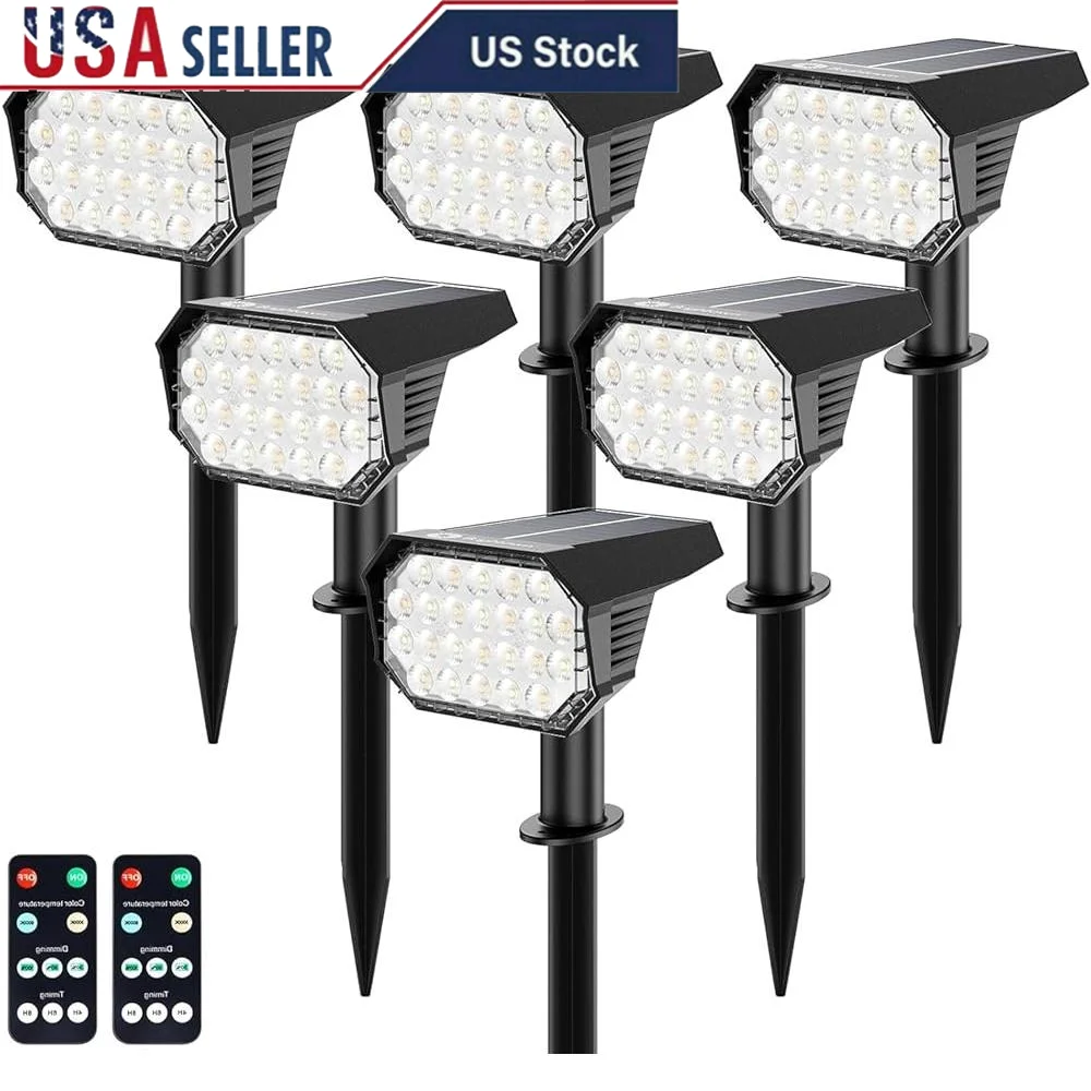 Solar Spot Lights Outdoor Waterproof RGB 2 Colors Remote Control 3 Modes LED Landscape Lighting Garden Pathway Yard
Solar Spot Lights Outdoor Waterproof RGB 2 Colors Remote Control 3 Modes LED Landscape Lighting Garden Pathway Yard