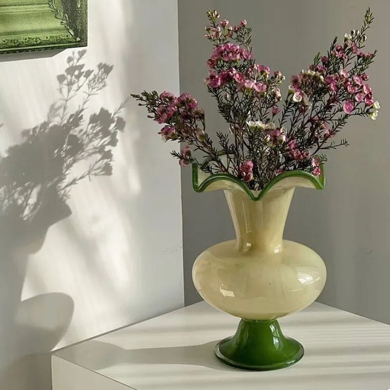 Chinese Style Home Glass Color Matching Wind Lamp Vase Flower Arrangement Desktop Ornament Living Room Decoration Floreros Altos
Chinese Style Home Glass Color Matching Wind Lamp Vase Flower Arrangement Desktop Ornament Living Room Decoration Floreros Altos