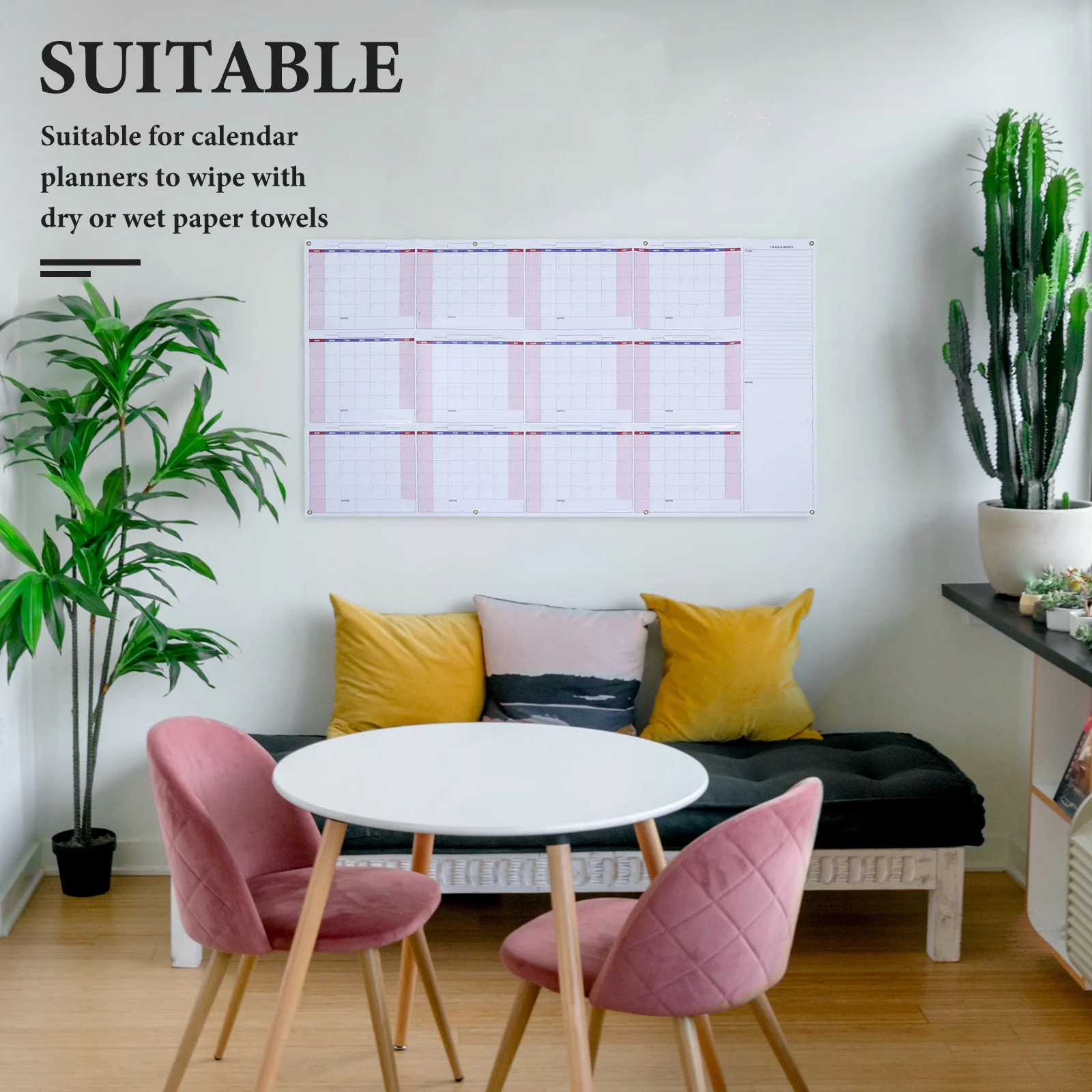 1Set Large Dry Erase Wall Calendar Hanging Undated 12-Month Laminated Reusable Annual Planner for Office
1Set Large Dry Erase Wall Calendar Hanging Undated 12-Month Laminated Reusable Annual Planner for Office