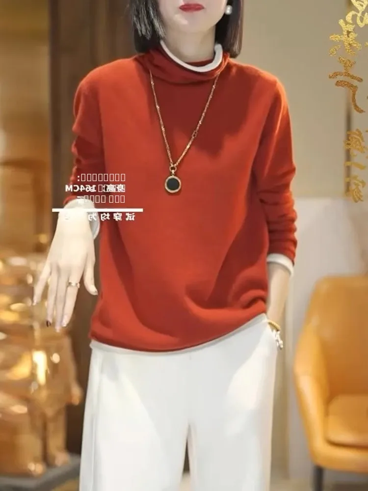 Slimming Casual Base Layer irt Design Sense Color Blo Knitted Sweater Women's Inner Wear Long Sve Regular Fit Winter Top
Slimming Casual Base Layer irt Design Sense Color Blo Knitted Sweater Women's Inner Wear Long Sve Regular Fit Winter Top