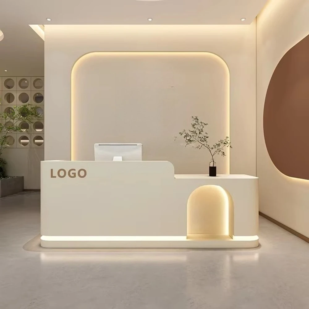 Modern Minimalist Reception Desk with Storage for Commercial Spaces-Shops Salons Companies Cashier Counter
Modern Minimalist Reception Desk with Storage for Commercial Spaces-Shops Salons Companies Cashier Counter