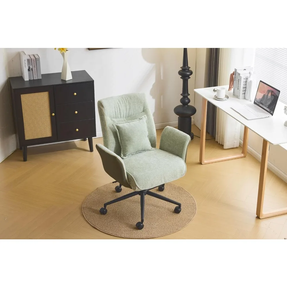 Green Swivel Office Chair with Back & Lumbar Pillow,Padded Arms,with Wheels,Comfy Modern Desk,Sewing,Dining,Vanity,Computer Tas
Green Swivel Office Chair with Back & Lumbar Pillow,Padded Arms,with Wheels,Comfy Modern Desk,Sewing,Dining,Vanity,Computer Tas