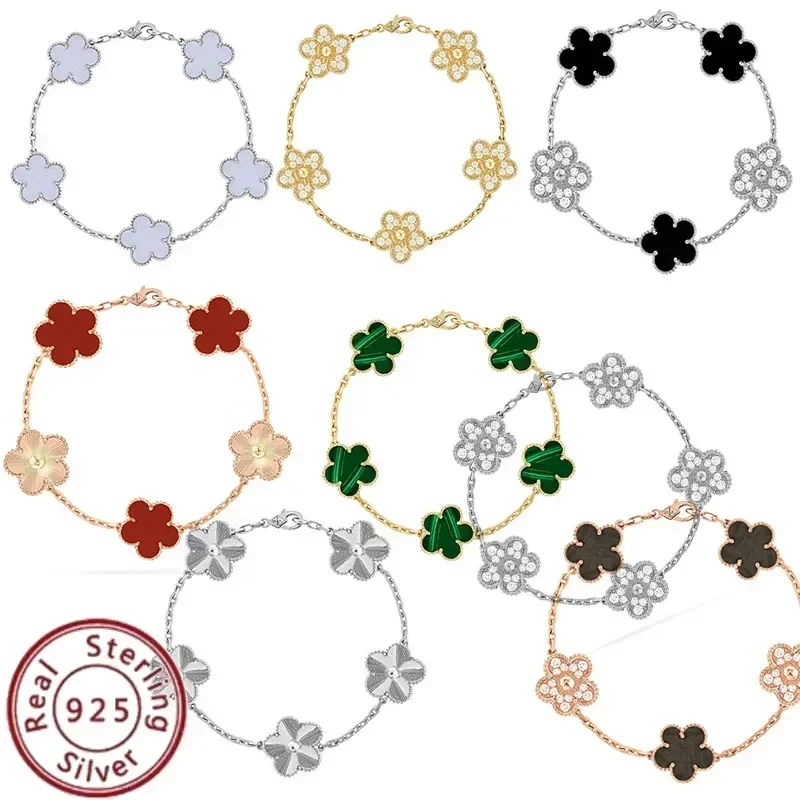 Классический серебряный браслет Lucky Grass Five Flower S925, с аристократическим темпераментом сверху, обязательный для женщин
Классический серебряный браслет Lucky Grass Five Flower S925, с аристократическим темпераментом сверху, обязательный для женщин