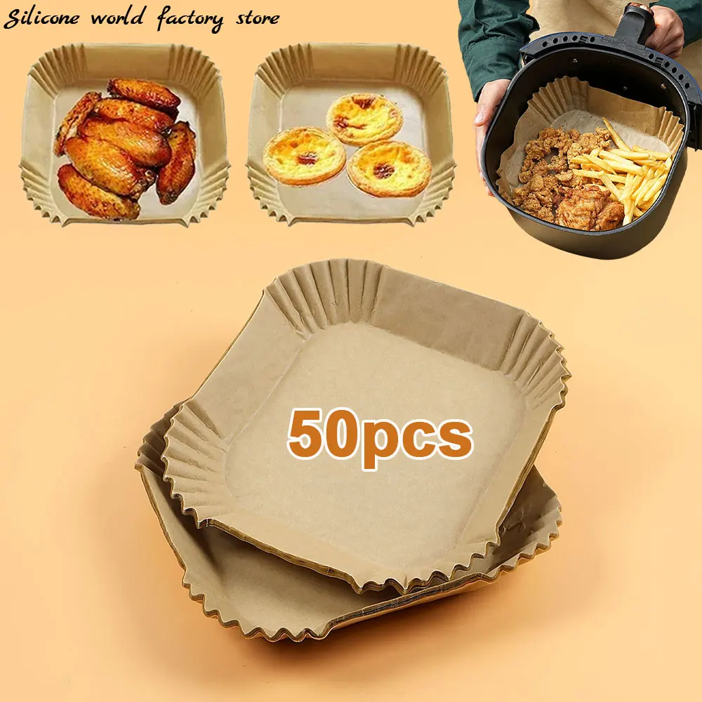 Silicone World 50pcs Air Fryer Paper Disposable Square Paper Food Cooking Oil Paper Airfryer Liner Baking Paper Oven Baking Tool
Silicone World 50pcs Air Fryer Paper Disposable Square Paper Food Cooking Oil Paper Airfryer Liner Baking Paper Oven Baking Tool
