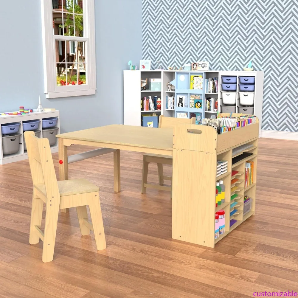 Kids Art Table and Chairs Set with Storage Organizer, Craft Desk for Children Ages 8-12, 47" L x 30" W
Kids Art Table and Chairs Set with Storage Organizer, Craft Desk for Children Ages 8-12, 47" L x 30" W