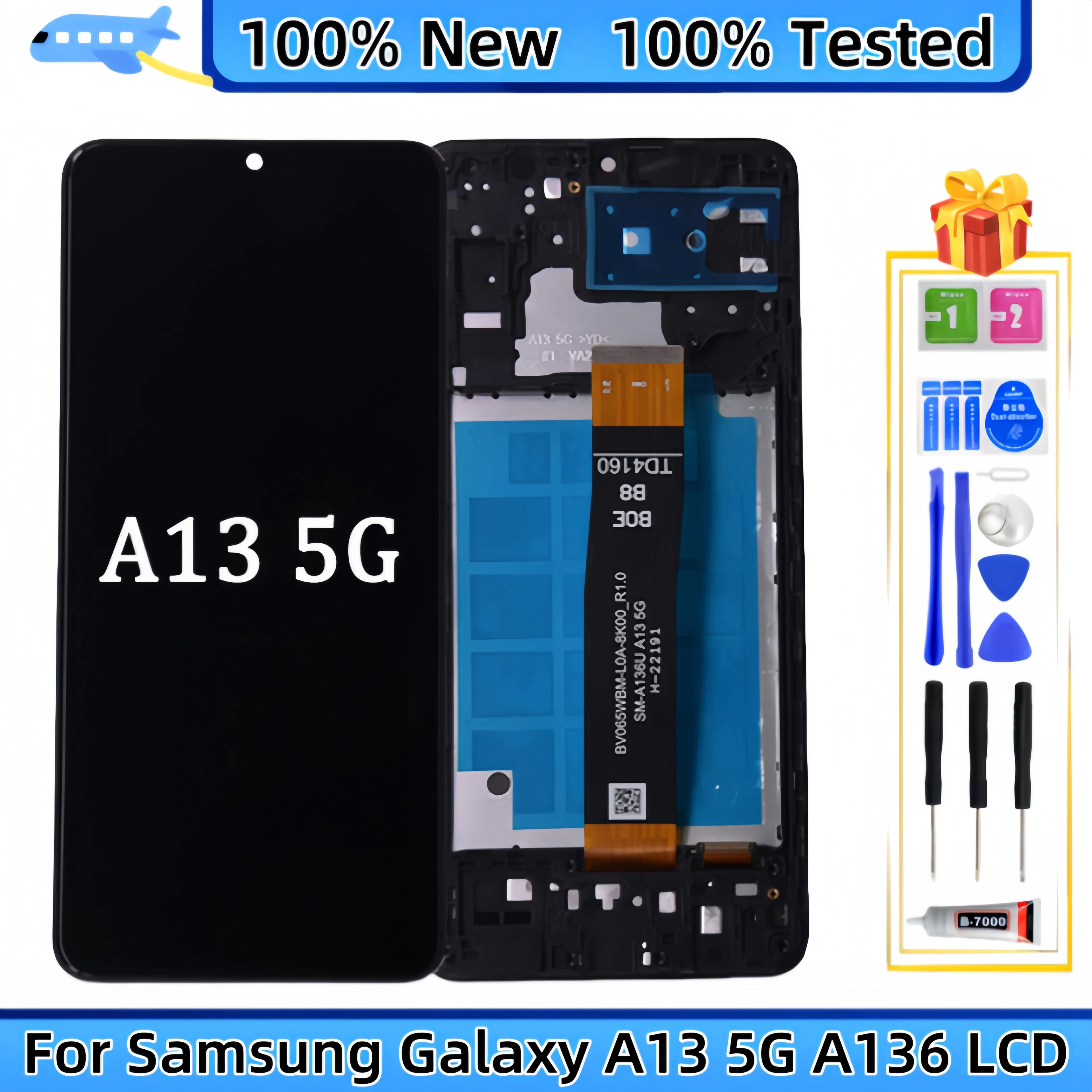 LCD Display Touch Screen Digitizer Assembly Replacement, for Samsung Galaxy A13 5G, A136, A136U, A136U1, A136W, A136B, A136DL
LCD Display Touch Screen Digitizer Assembly Replacement, for Samsung Galaxy A13 5G, A136, A136U, A136U1, A136W, A136B, A136DL