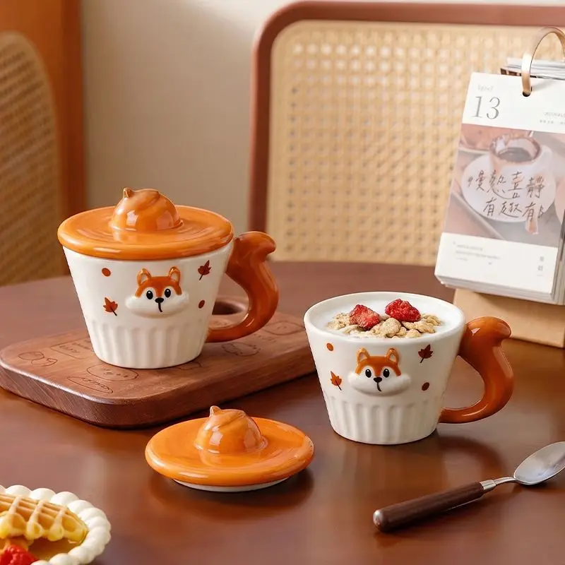 European Ceramic Coffee Cup with Lid Cute Squirrel Mug Exquisite Afternoon Tea Floral Tea Coffee Latte Cup Breakfast Mug Gifts
European Ceramic Coffee Cup with Lid Cute Squirrel Mug Exquisite Afternoon Tea Floral Tea Coffee Latte Cup Breakfast Mug Gifts