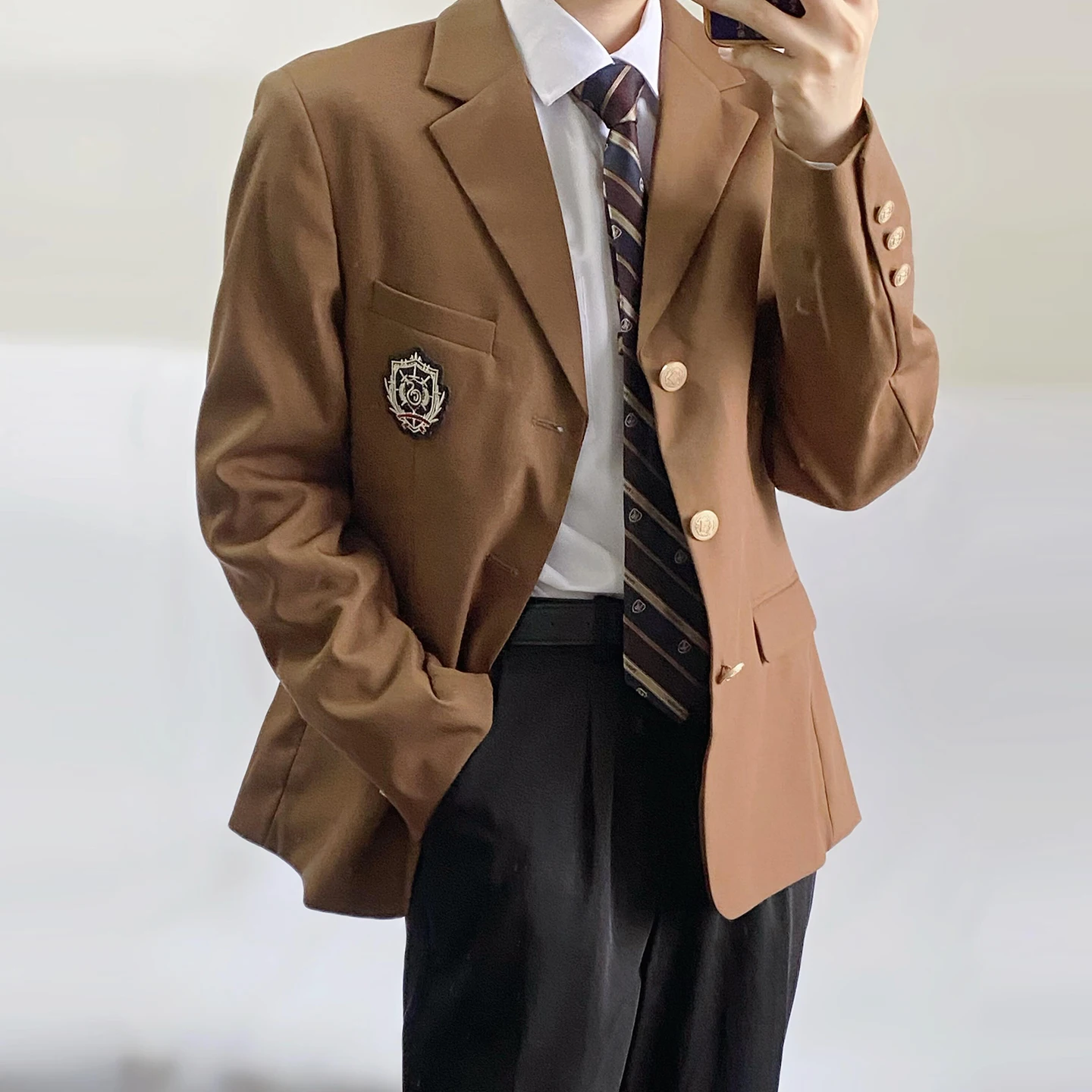 Casual Men's Suiting Jacket Uniform Dark Brown Formal Wear Top of Youthful Vitality Style Standard Fit Long Sleeve Buttoned
Casual Men's Suiting Jacket Uniform Dark Brown Formal Wear Top of Youthful Vitality Style Standard Fit Long Sleeve Buttoned