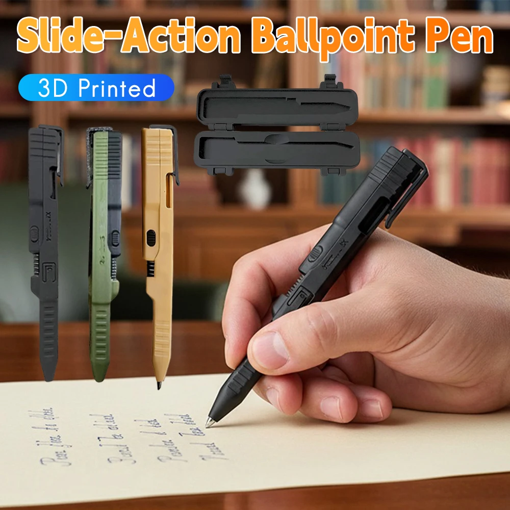 Tactical Slide Action Ballpoint Pen 3D Printed EDC Retractable Writing Tool Refillable Ink Creative Novelty Gift for Men Xmas
Tactical Slide Action Ballpoint Pen 3D Printed EDC Retractable Writing Tool Refillable Ink Creative Novelty Gift for Men Xmas