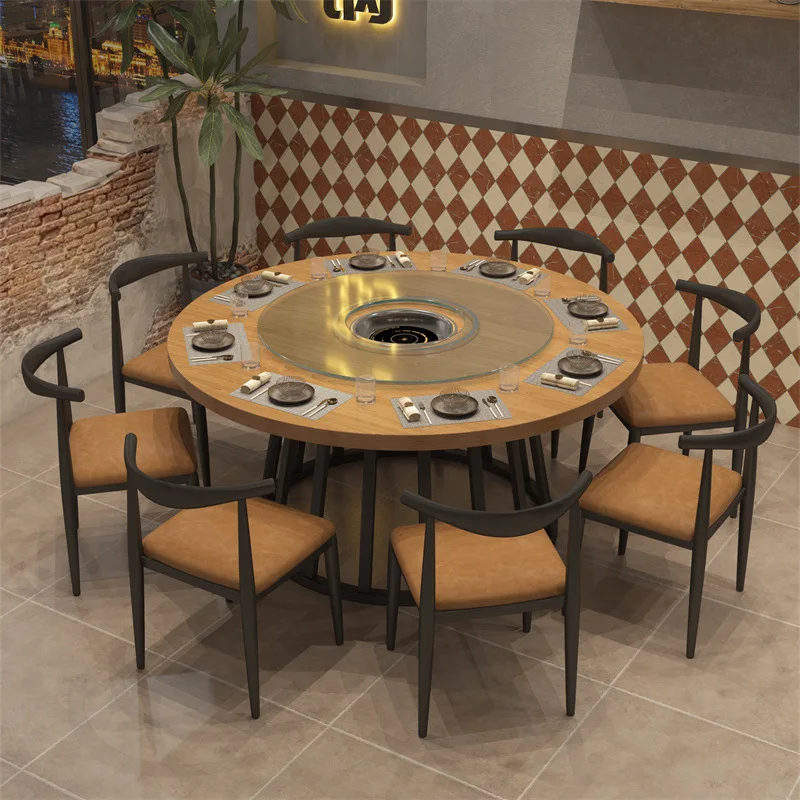 Barbecue restaurant solid wood round table, induction cooker, hotpot table combo, commercial restaurant, restaurant dining table
Barbecue restaurant solid wood round table, induction cooker, hotpot table combo, commercial restaurant, restaurant dining table