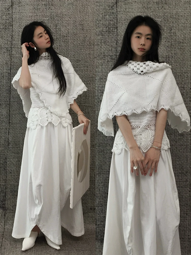 uoziwangyu Вязаная крючком вручную белая шаль-накидка с вращением на 360 градусов, эффект замедленной съемки, полностью ручная работа, модная женская одежда
uoziwangyu Вязаная крючком вручную белая шаль-накидка с вращением на 360 градусов, эффект замедленной съемки, полностью ручная работа, модная женская одежда