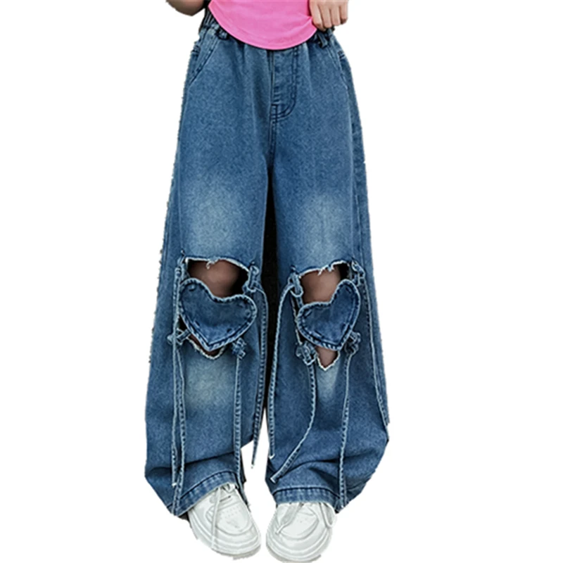 Stylish Kids Girls High Street Hip Hop Fashion Jeans with Hearts Pattern Trendy Hiphop Denim Pants Streetwear Bottoms for Child
Stylish Kids Girls High Street Hip Hop Fashion Jeans with Hearts Pattern Trendy Hiphop Denim Pants Streetwear Bottoms for Child