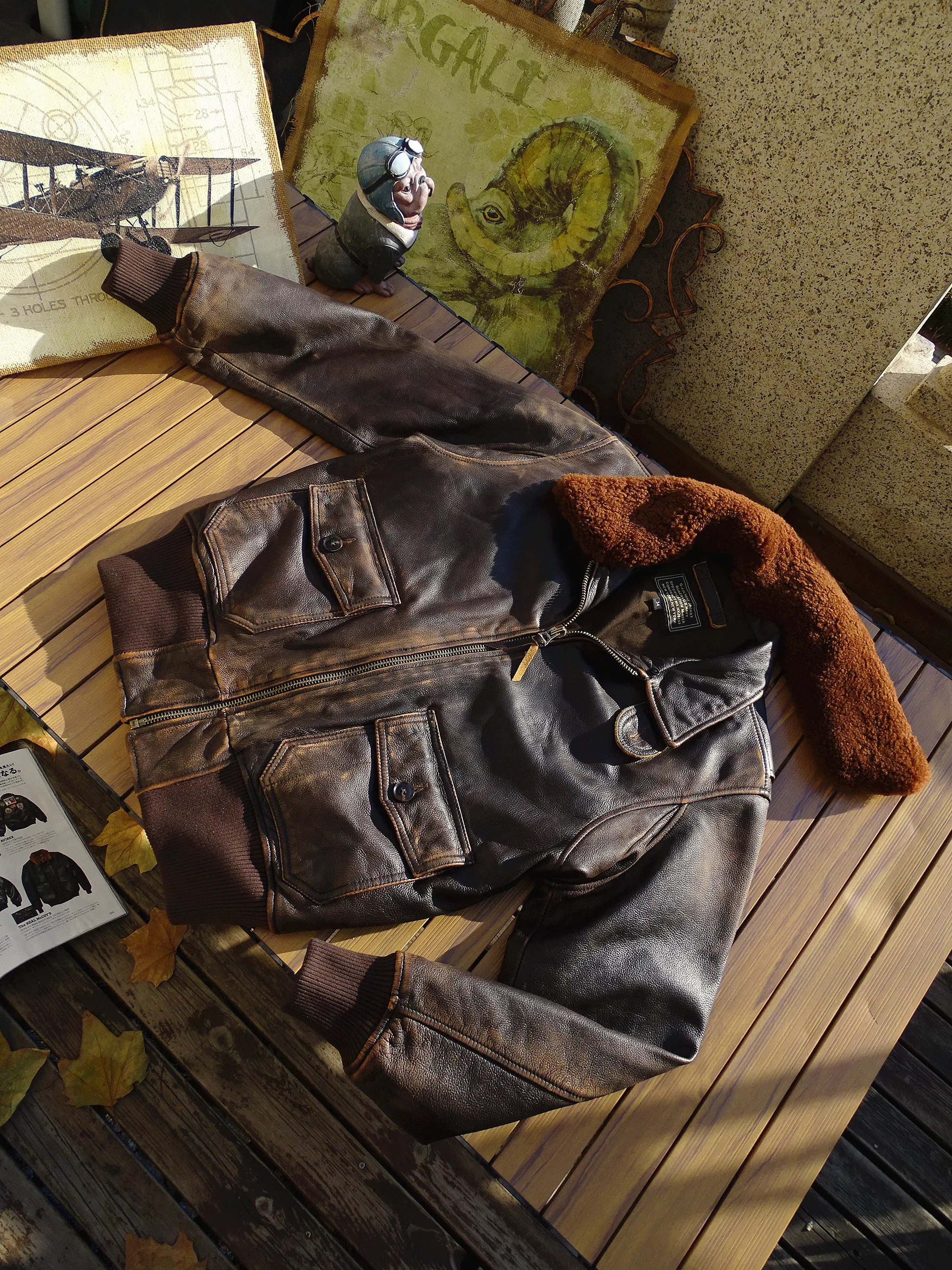 Мужская классическая куртка-пилот G1 из воловьей кожи Tailor Brando со съемным шерстяным воротником, куртка из натуральной кожи
Мужская классическая куртка-пилот G1 из воловьей кожи Tailor Brando со съемным шерстяным воротником, куртка из натуральной кожи