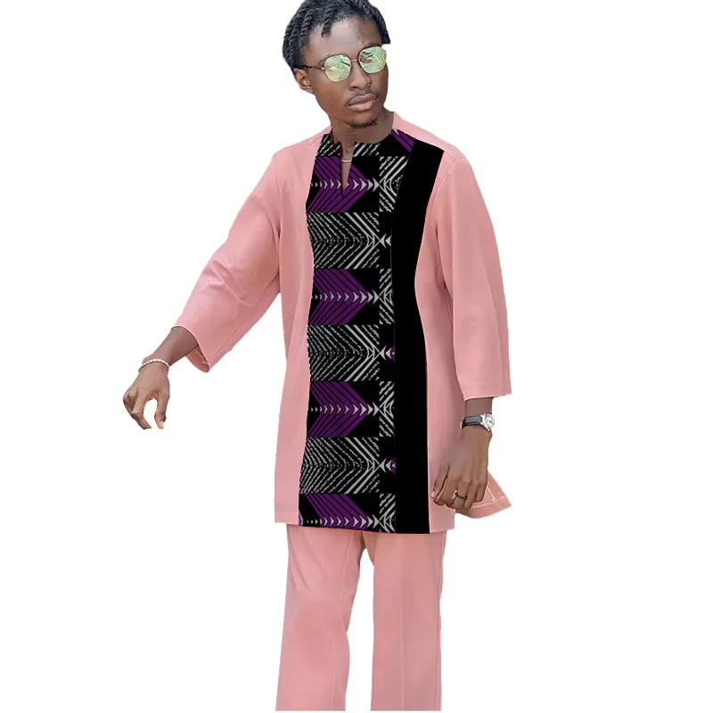 Рубашка с рукавом три четверти + брюки, топы с v-образным вырезом, детский розовый мужской комплект, африканская кутюрная нигерийская лоскутная рубашка с однотонными брюками
Рубашка с рукавом три четверти + брюки, топы с v-образным вырезом, детский розовый мужской комплект, африканская кутюрная нигерийская лоскутная рубашка с однотонными брюками