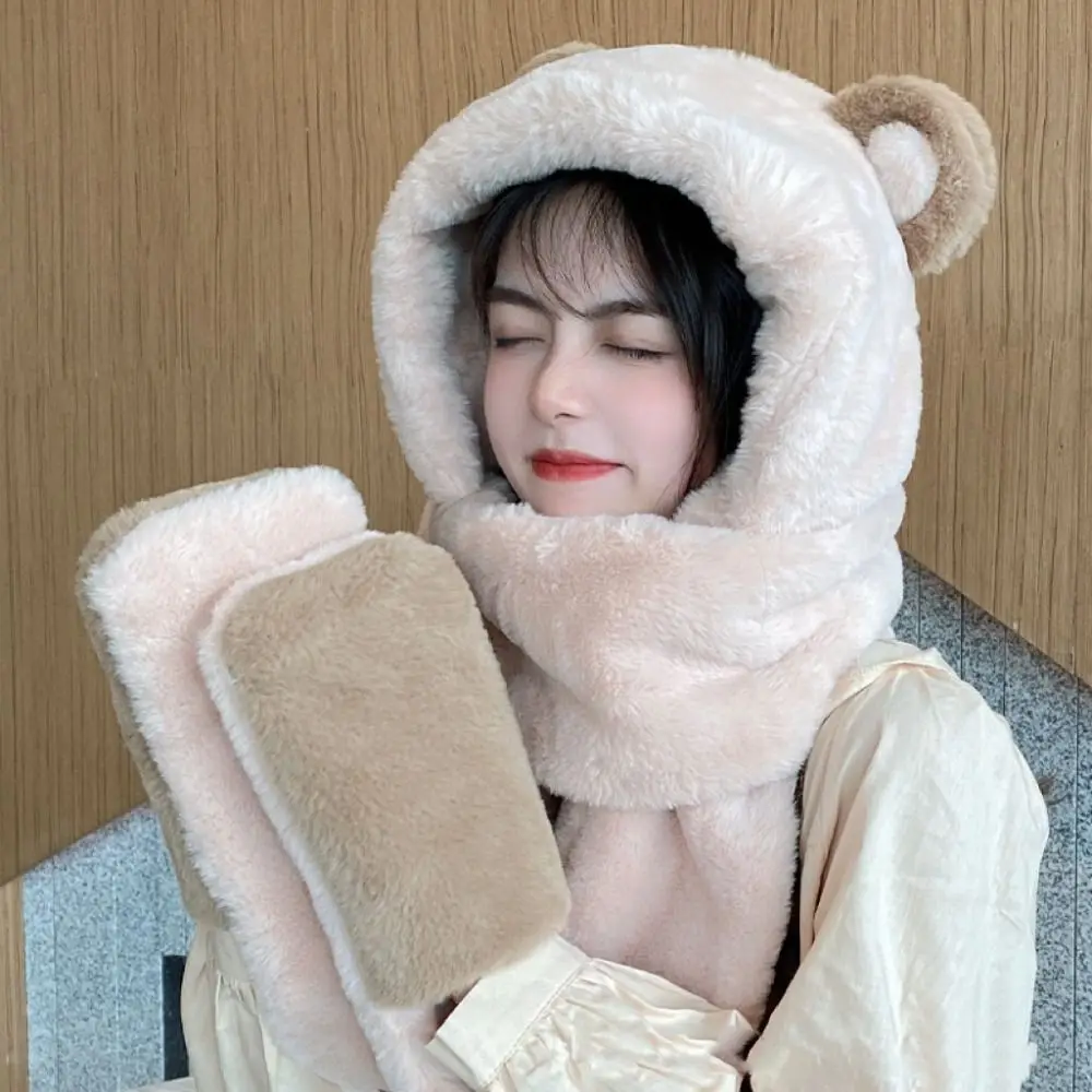 Милые мультяшные медведи, уши, плюшевая шапка, теплая мягкая шапка, шарф, перчатки, комплект, ветрозащитная шапка для защиты ушей, женская
Милые мультяшные медведи, уши, плюшевая шапка, теплая мягкая шапка, шарф, перчатки, комплект, ветрозащитная шапка для защиты ушей, женская