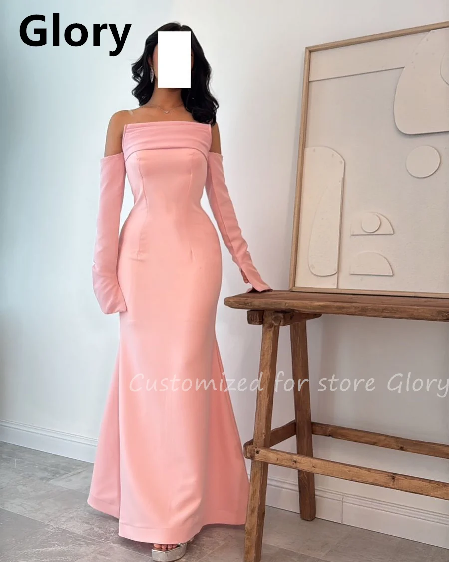 Pink Prom Dress Floor Length Long Sleeves Evening Dresses Spaghetti Straps Ankle Length Strapless Wedding Party Dress Customized
Pink Prom Dress Floor Length Long Sleeves Evening Dresses Spaghetti Straps Ankle Length Strapless Wedding Party Dress Customized