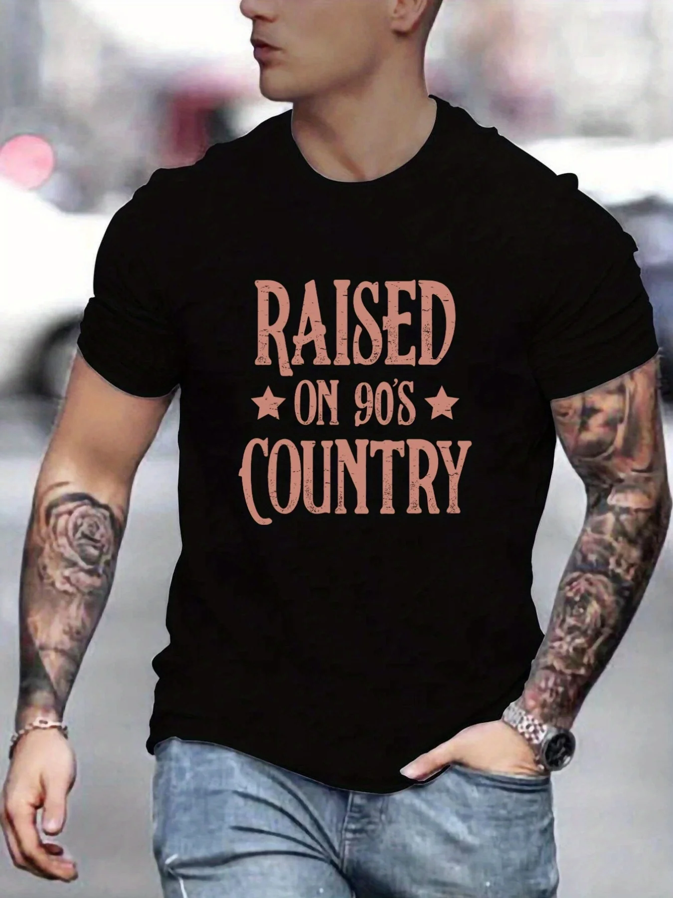 'Raised On 90's Country' Round Neck Graphic T-shirts, Causal Tees, Short Sleeves Comfortable Tops, Men's Summer Clothing
'Raised On 90's Country' Round Neck Graphic T-shirts, Causal Tees, Short Sleeves Comfortable Tops, Men's Summer Clothing
