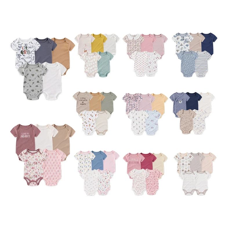 Cartoon Cute 5-Piece Baby Bodysuits Comfy Newborn Boy Girl Onesies Short Sleeves Infant Clothes
Cartoon Cute 5-Piece Baby Bodysuits Comfy Newborn Boy Girl Onesies Short Sleeves Infant Clothes