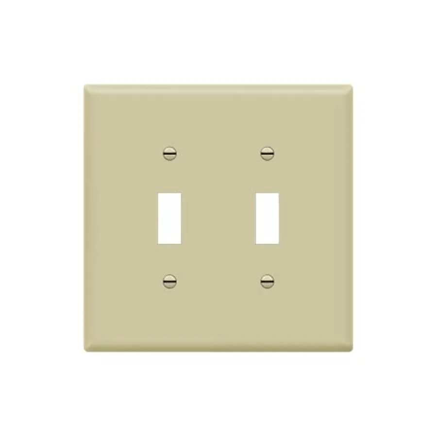 Toggle Light Switch Wall Plate, Gloss Finish, Midway Size 2-Gang 4.88" x 4.92", Unbreakable Polycarbonate Thermoplastic, UL Lis
Toggle Light Switch Wall Plate, Gloss Finish, Midway Size 2-Gang 4.88" x 4.92", Unbreakable Polycarbonate Thermoplastic, UL Lis