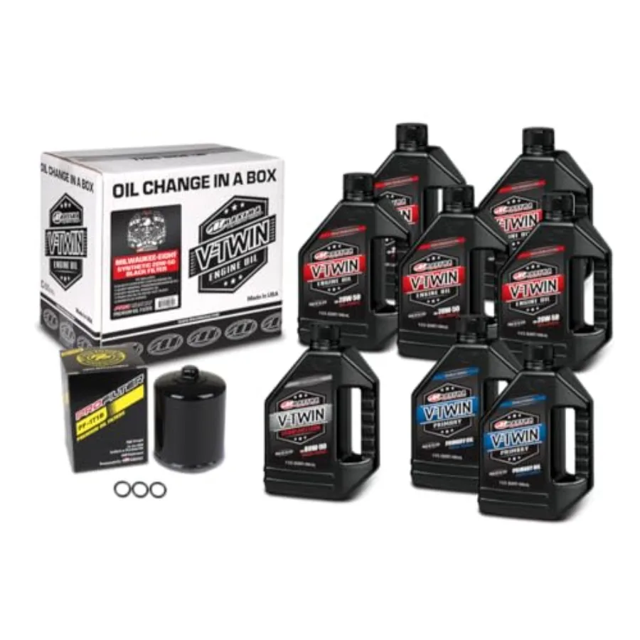 V-Twin Oil Change Kit Synthetic with Black Filter for Milwaukee-Eight Engine
V-Twin Oil Change Kit Synthetic with Black Filter for Milwaukee-Eight Engine