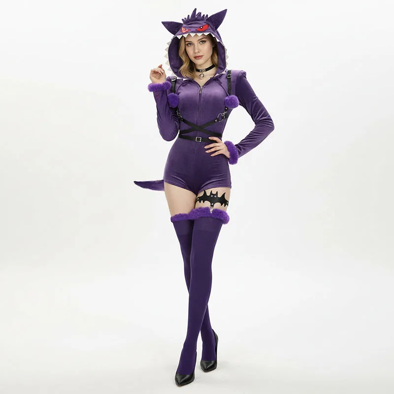 Women Purple Ghost Cosplay Costume Halloween Cute Sexy Bodysuit Hooded Tail Anime Bunny Girl Cartoon Plush Pajamas Party Uniform
Women Purple Ghost Cosplay Costume Halloween Cute Sexy Bodysuit Hooded Tail Anime Bunny Girl Cartoon Plush Pajamas Party Uniform
