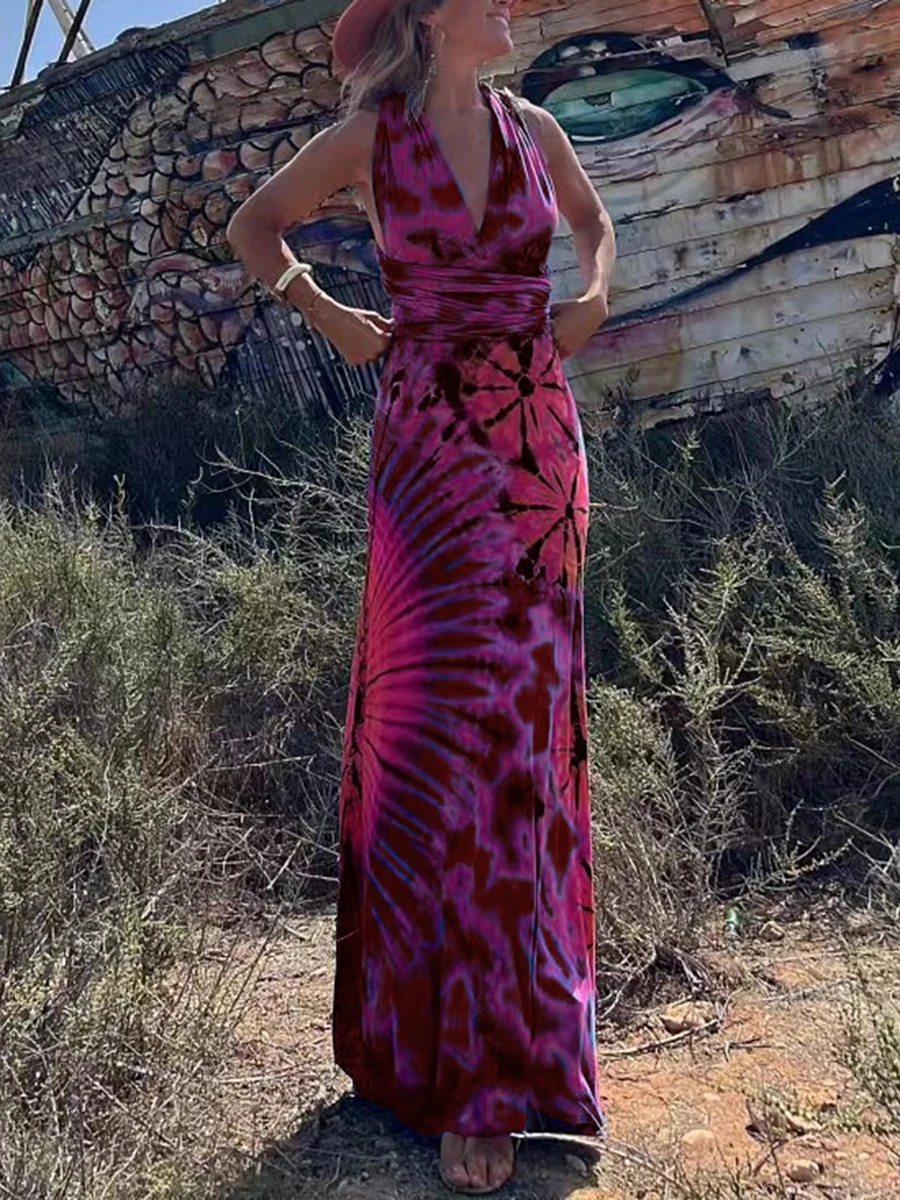 New Fashion Women Long Dress Sleeveless Backless Tie-Up Tie-Dye Print Vacation Dress Summer Dress Skin-Friendly Hot Sale S-XL
New Fashion Women Long Dress Sleeveless Backless Tie-Up Tie-Dye Print Vacation Dress Summer Dress Skin-Friendly Hot Sale S-XL