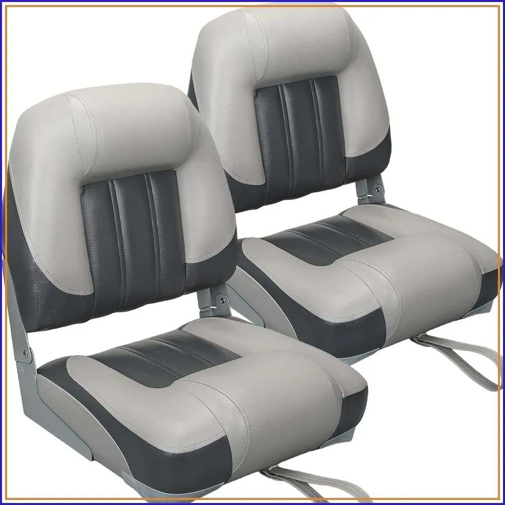 Folding Boat Seat Low Back Chair for Fishing, 2 Pack, Charcoal/Light Gray
Folding Boat Seat Low Back Chair for Fishing, 2 Pack, Charcoal/Light Gray