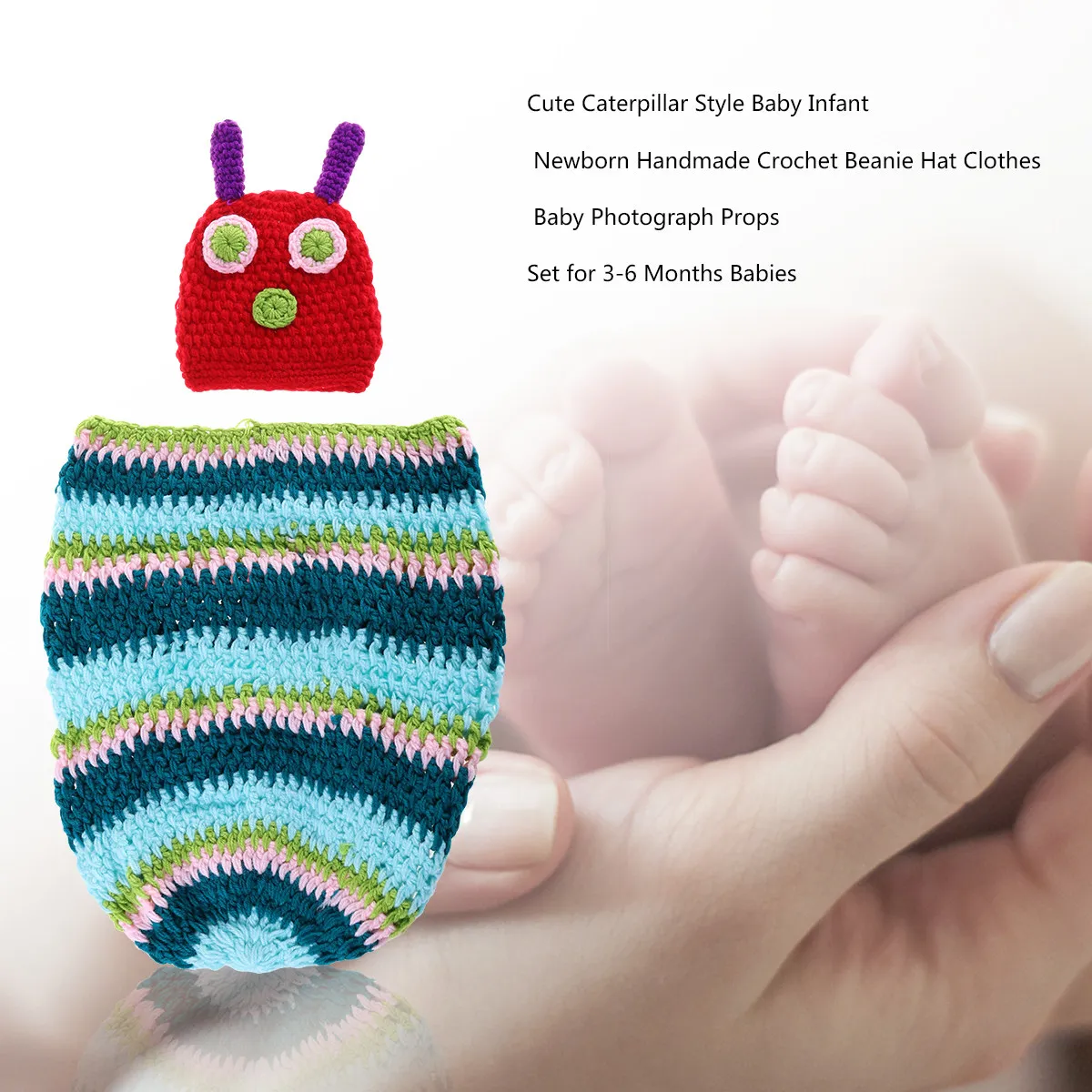 Вязаный крючком костюм гусеницы ручной работы для новорожденных 3-6 месяцев, эластичная мягкая одежда для фотосессий, подходит для младенцев
Вязаный крючком костюм гусеницы ручной работы для новорожденных 3-6 месяцев, эластичная мягкая одежда для фотосессий, подходит для младенцев
