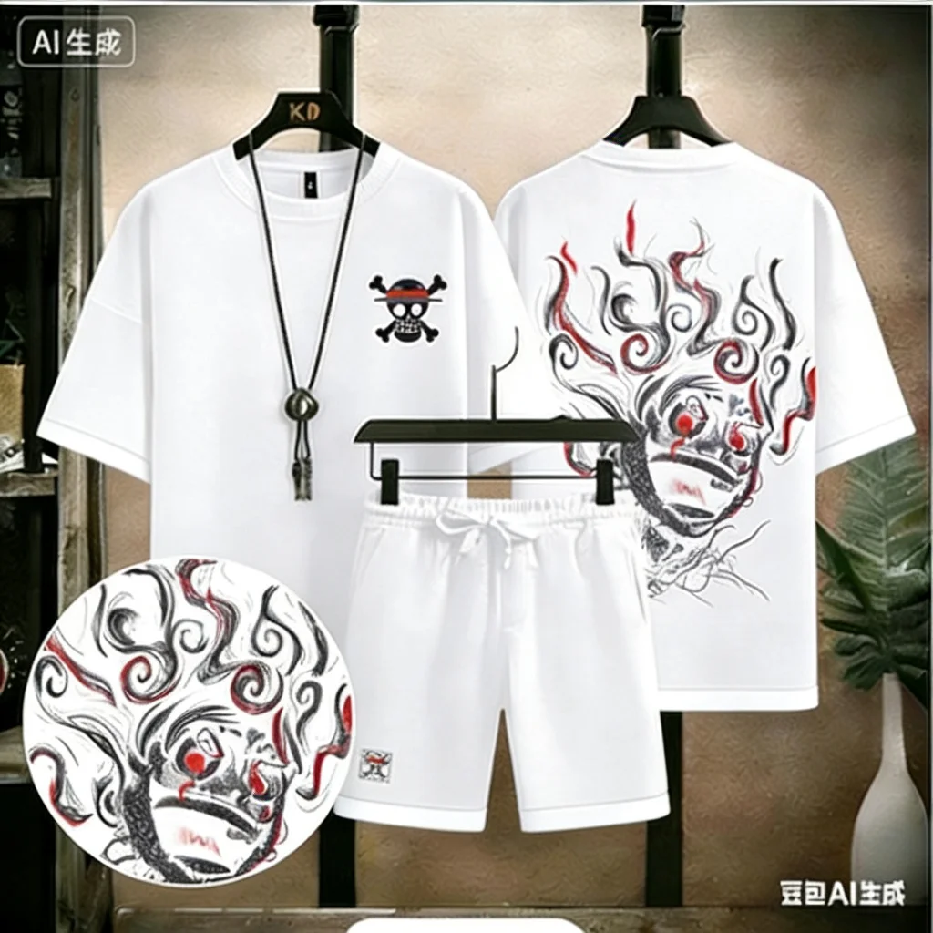 2026 new One Piece Monkey D. Luffy All Forms Graphic Tee And Shorts Two Piece Set Men's Casual Summer Outfit Streetwear
2026 new One Piece Monkey D. Luffy All Forms Graphic Tee And Shorts Two Piece Set Men's Casual Summer Outfit Streetwear