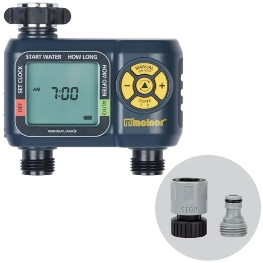 65139AMZ AquaTimer Digital Hose Timer 2-Zone Programmable Watering Timer Quick Connect Bundle Black Yellow
65139AMZ AquaTimer Digital Hose Timer 2-Zone Programmable Watering Timer Quick Connect Bundle Black Yellow