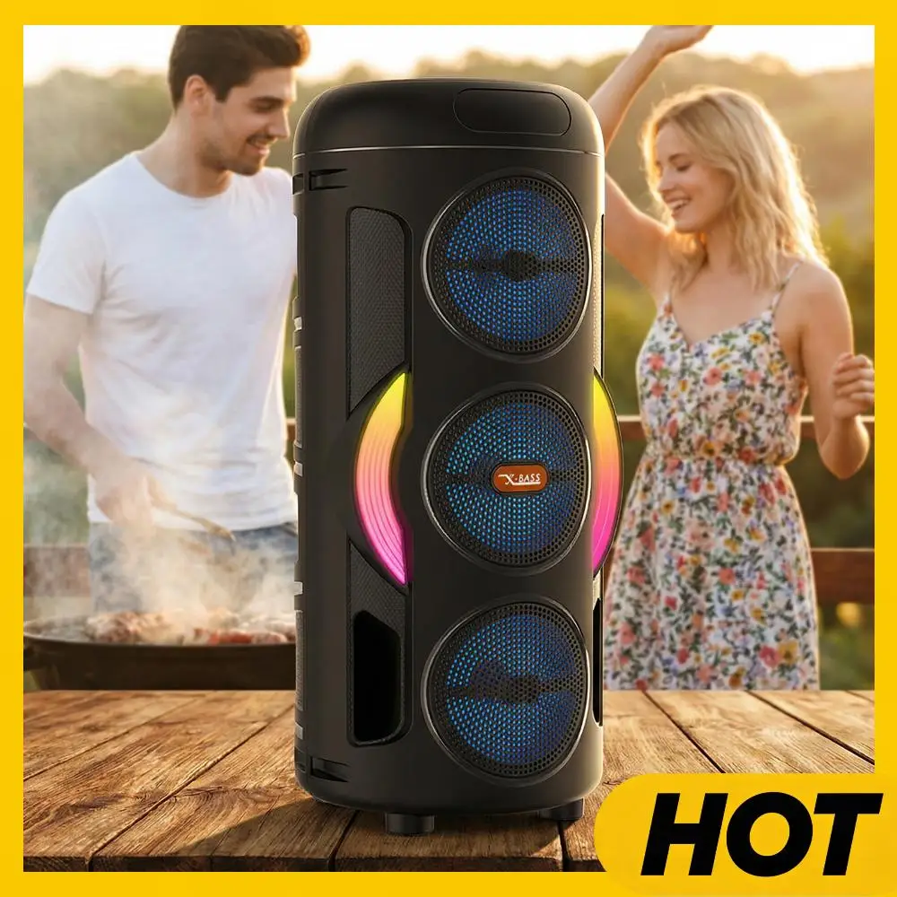 Портативная Bluetooth-колонка с проводным микрофоном, поддержкой TWS/AUX/USB/TF-карт/FM-радио для вечеринок на открытом воздухе, пляжа, двора, дома
Портативная Bluetooth-колонка с проводным микрофоном, поддержкой TWS/AUX/USB/TF-карт/FM-радио для вечеринок на открытом воздухе, пляжа, двора, дома