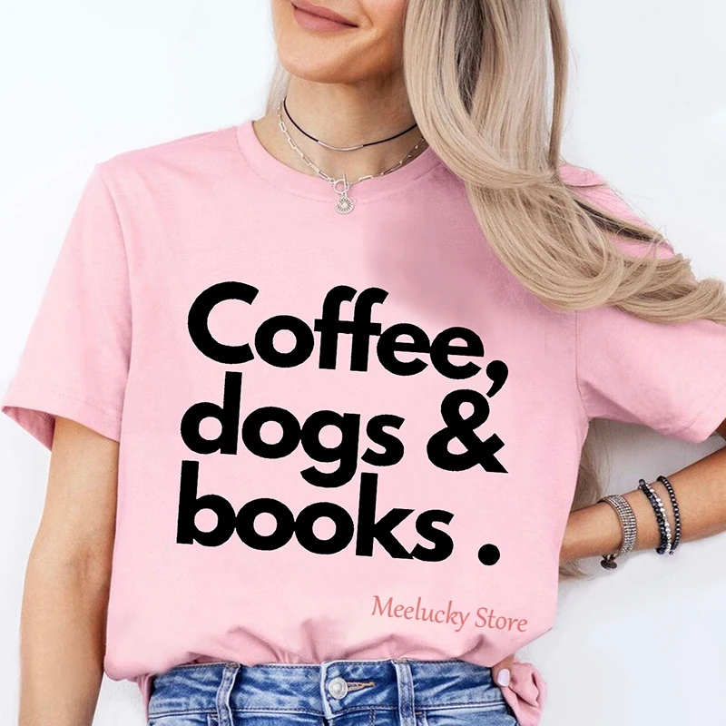 Coffee Dogs Books letter print pattern Women's Simple and Versatile Korean Style T-shirt
Coffee Dogs Books letter print pattern Women's Simple and Versatile Korean Style T-shirt