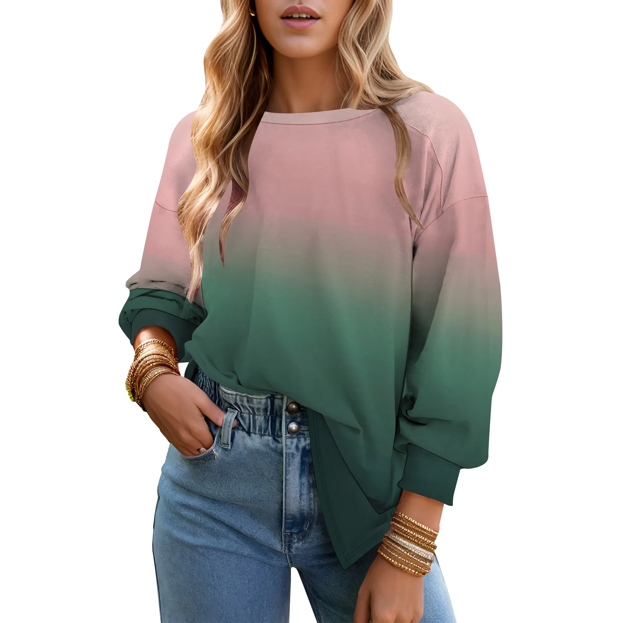 Long Sleeve Tops Oversized 2025 Trendy Round Crew Neck Casual Color Block Womens Shirts Blouses
Long Sleeve Tops Oversized 2025 Trendy Round Crew Neck Casual Color Block Womens Shirts Blouses
