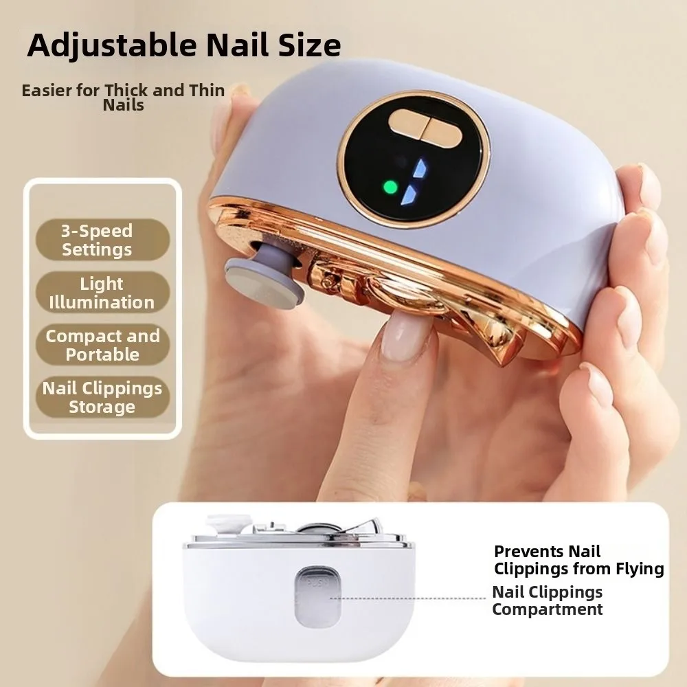 Mini Electric Nail Clipper Dual-Blade Design Three Adjustable Speed Settings Nail Manicure Tools Large Display Screen
Mini Electric Nail Clipper Dual-Blade Design Three Adjustable Speed Settings Nail Manicure Tools Large Display Screen