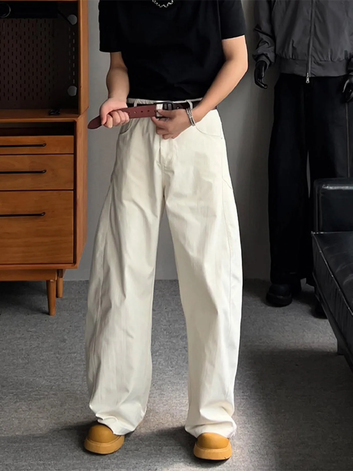 American Style Casual Loose Wide Leg Men's Small West Pants Pure Color Drapey Straight Cut Spring Fashion Teenager Clothes
American Style Casual Loose Wide Leg Men's Small West Pants Pure Color Drapey Straight Cut Spring Fashion Teenager Clothes