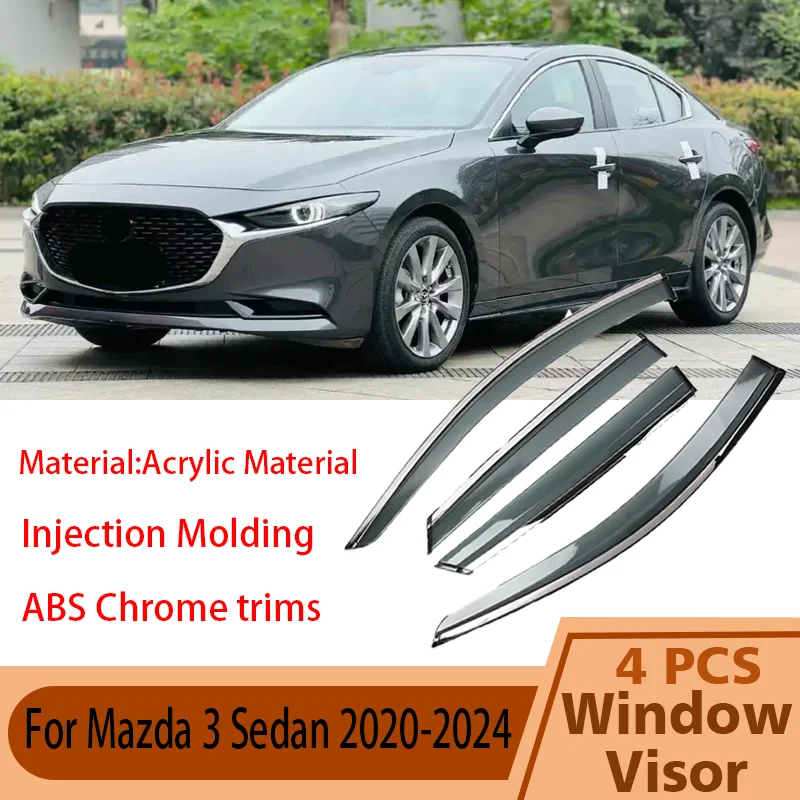 Car Side Window Deflector For Mazda 3 Sedan MK4-BP 2020-2024 Window Visor Rain Sun Deflector Car Guard Weathershield Sun Guard
Car Side Window Deflector For Mazda 3 Sedan MK4-BP 2020-2024 Window Visor Rain Sun Deflector Car Guard Weathershield Sun Guard