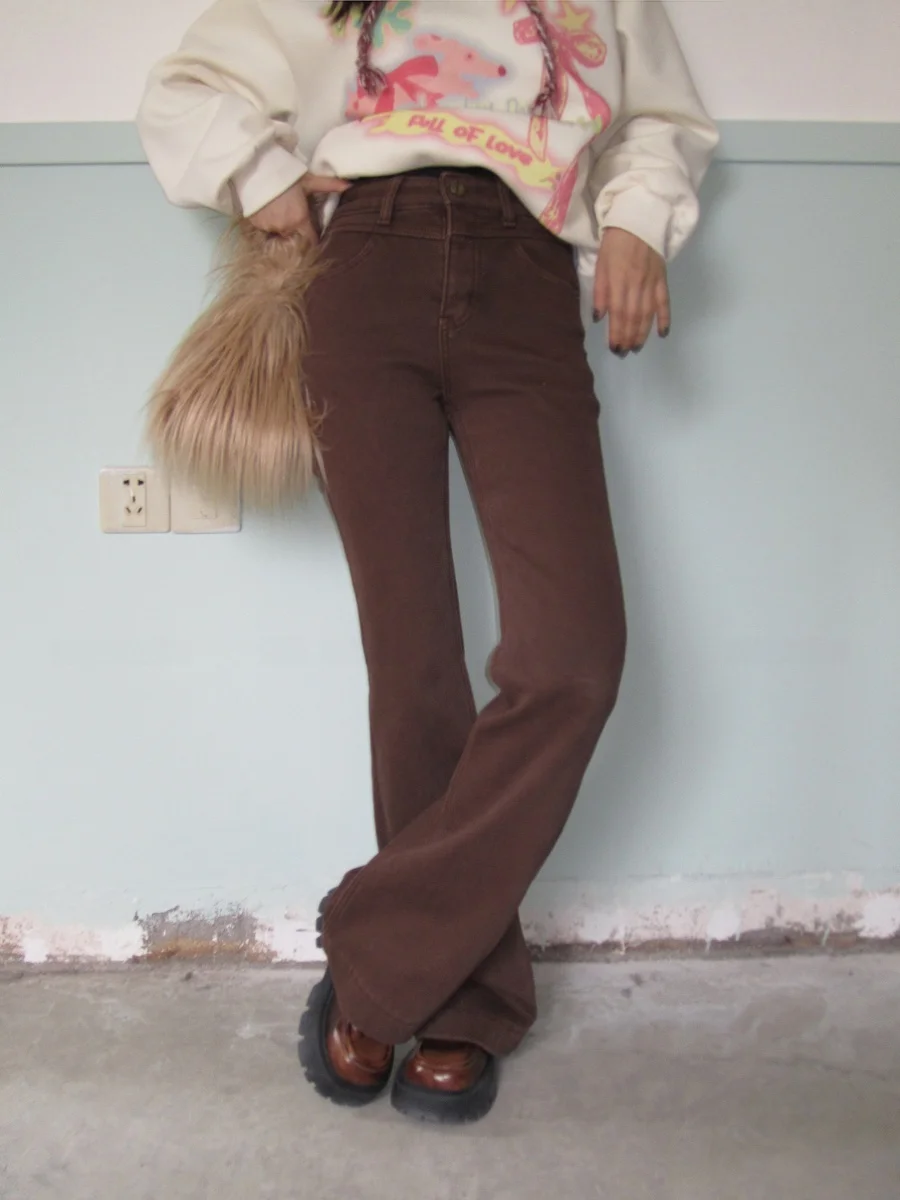 Unsoyao Thickened Fleece Lined High Waist Bell Bottom Jeans Women's Winter Elastic Straight Leg Cotton Casual Trousers
Unsoyao Thickened Fleece Lined High Waist Bell Bottom Jeans Women's Winter Elastic Straight Leg Cotton Casual Trousers