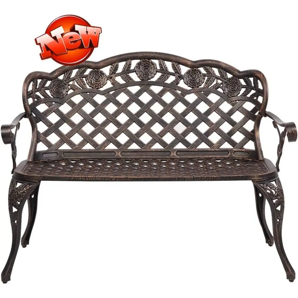 Durable Weather-Resistant Cast Metal Outdoor Bench for Patio, Porch, and Yard in Bronze
Durable Weather-Resistant Cast Metal Outdoor Bench for Patio, Porch, and Yard in Bronze