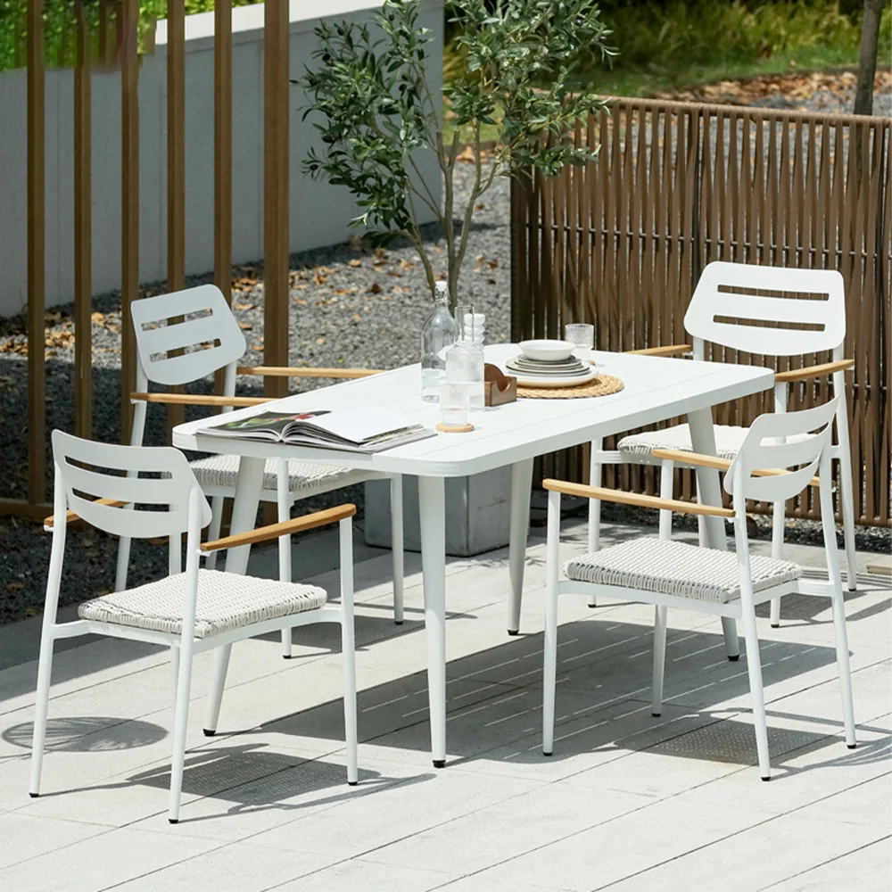 Nordic outdoor courtyard table and chair garden waterproof and sunscreen outdoor balcony leisure chair villa open-air dining tab
Nordic outdoor courtyard table and chair garden waterproof and sunscreen outdoor balcony leisure chair villa open-air dining tab