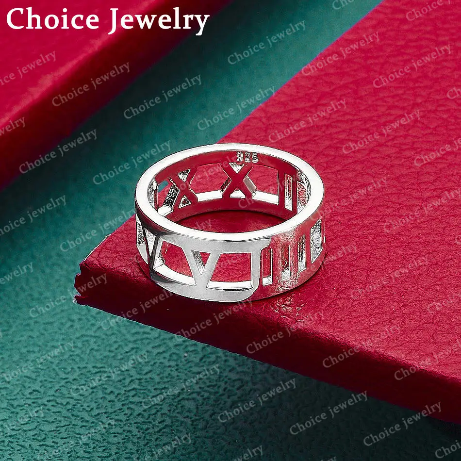 925 Sterling Silver Hollow Roman Numerals Rings For Women Men Fashion Ring Wedding Engagement Party Jewelry Accessories
925 Sterling Silver Hollow Roman Numerals Rings For Women Men Fashion Ring Wedding Engagement Party Jewelry Accessories